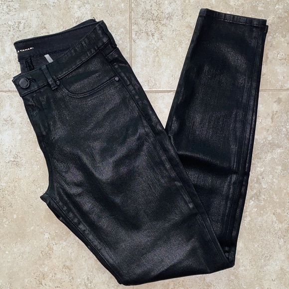 Elie Tahari Azella Black Coated Denim 